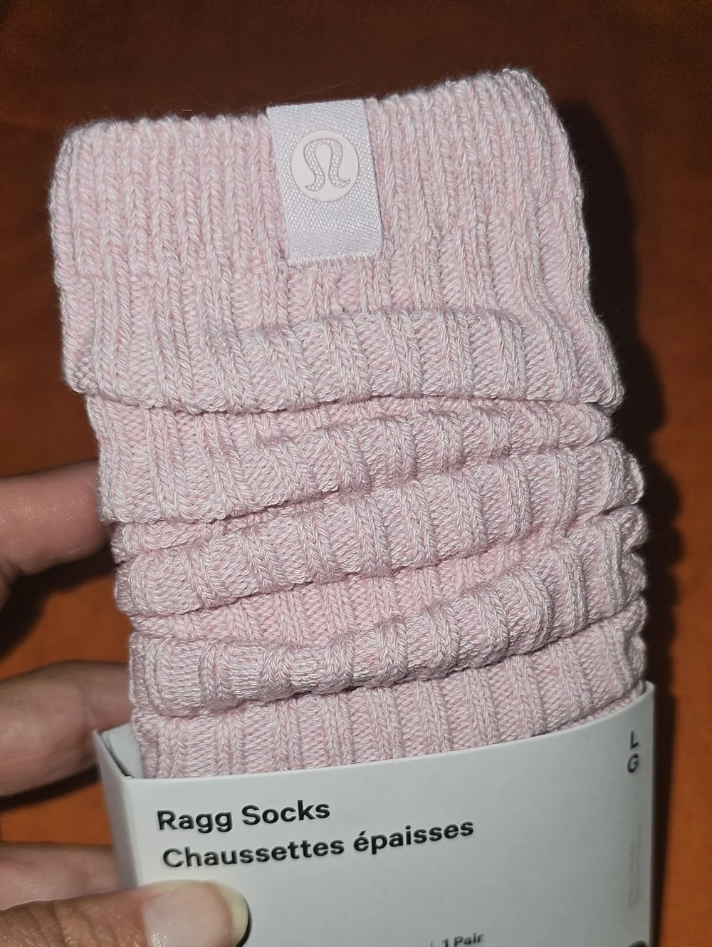 Lululemon Nwts RaggSocks! Womens Sz Large! POZA! Pink Organza!!